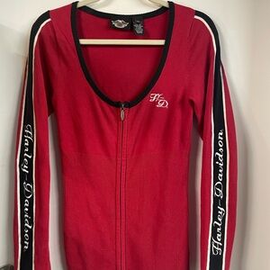 Harley-Davidson Women's Red Zip-Up Sweater